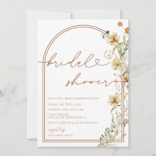 Convites Watercolor Boho Wildflower Chá de panela