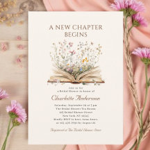 Watercolor Book New Chapter Floral Bridal Shower