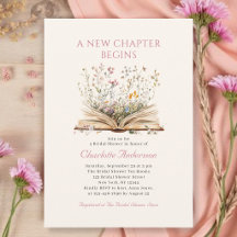 Watercolor Book New Chapter Floral Bridal Shower