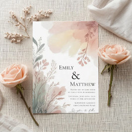 Convites Watercolor Botanical Wedding Invitation