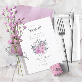 Convites Watercolor Buquê Wedding Lilac ID654