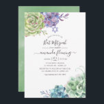 Convites Watercolor Cactus Suculta Bat Mitzvah<br><div class="desc">Deserto de aquarela suculenta bat mitzvah convidado com tipografia elegante de escrita manual personalizável para seus detalhes de evento.</div>