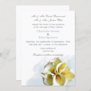 Convites Watercolor calla lily casamento Floral
