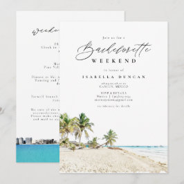 Convites Watercolor Cancun México Bachelorette Itinerary