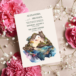 Convites Watercolor Carraibean Destino Casamento Invitati