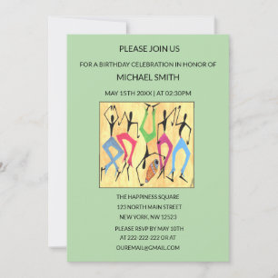 Convites Watercolor, Celebração de Dança Acrobática Anivers