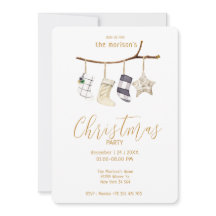 Watercolor Christmas Boho style Invation