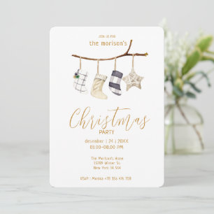 Convites Watercolor Christmas Boho style Invation