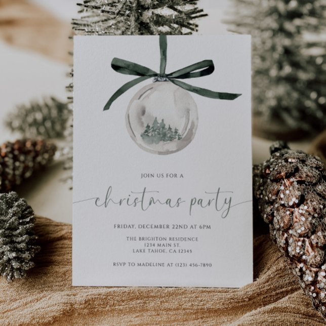 Convites Watercolor Christmas Party Invitation (Criador carregado)