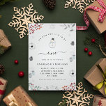 Convites Watercolor Christmas Snowman Winter First Birday<br><div class="desc">Surpreenda seus hóspedes com este belo convite que apresenta snowman de aquarela e texto personalizado. Adicione facilmente o texto desejado clicando na opção "personalizar este modelo".</div>