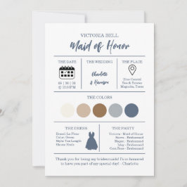 Convites Watercolor Coastal Bridesmaid Information Card