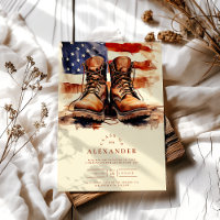 Watercolor Combat Boots Graduação Militar Patrióti