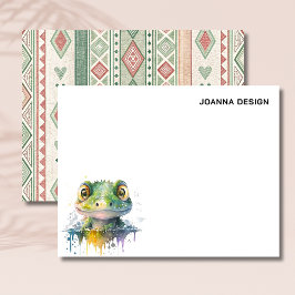 Convites Watercolor Crocodile Elegant Stationery Note Card