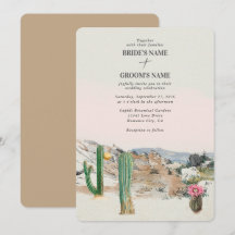 Watercolor Desert Cactus Boho Wedding