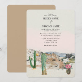 Convites Watercolor Desert Cactus Boho Wedding