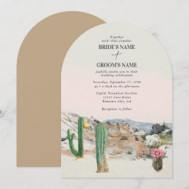 Convites Watercolor Desert Cactus Boho Wedding