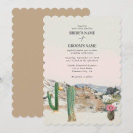Convites Watercolor Desert Cactus Boho Wedding