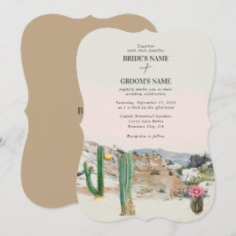 Convites Watercolor Desert Cactus Boho Wedding