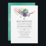 Convites Watercolor Desert Succulents Bat Mitzvah<br><div class="desc">Plantas de cacto com aquarela suculenta bat mitzvah convite com acentos de azul,  ameixa,  hortelã e verde-salva.</div>