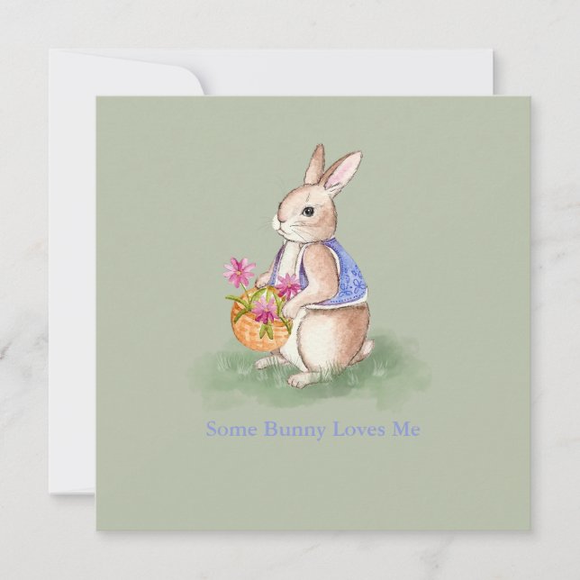 Convites Watercolor Easter Bunny (Frente)