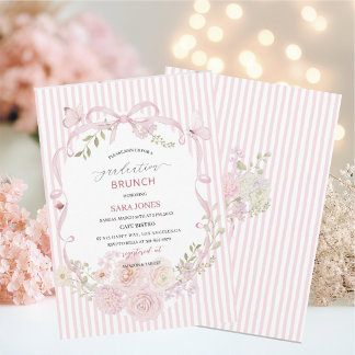 Convites Watercolor Elegant Wildflowers graduatioInvitation
