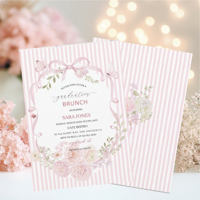Convites Watercolor Elegant Wildflowers graduatioInvitation (Criador carregado)