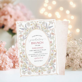 Convites Watercolor Elegant Wildflowers graduatioInvitation