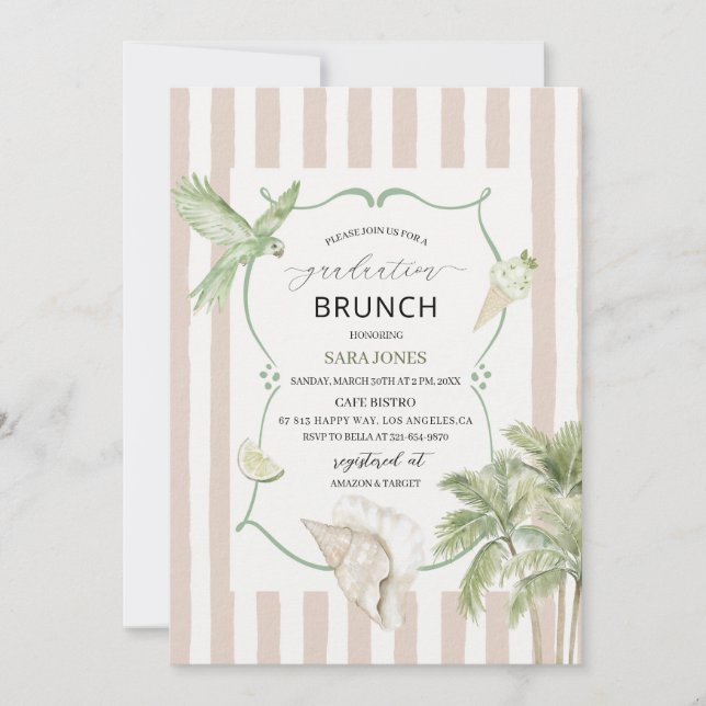 Convites Watercolor Elegant Wildflowers graduatioInvitation (Frente)