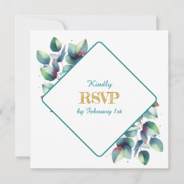 Convites Watercolor Eucalyptus Botanical Wedding RSVP
