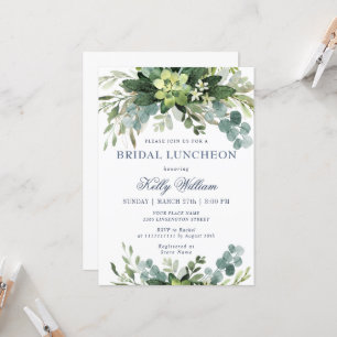 Convites Watercolor Eucalyptus BRIDAL LUNCHEON