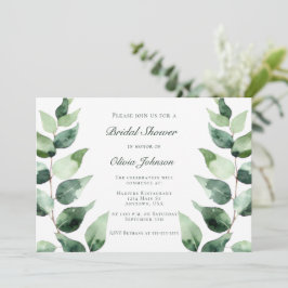 Convites Watercolor Eucalyptus Bridal Shower | White
