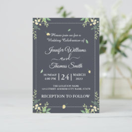 Convites Watercolor Eucalyptus Deixa Casamento Verde