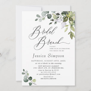 Convites Watercolor Eucalyptus Greenery Bridal Brunch