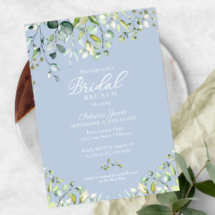 Convites Watercolor Eucalyptus Greenery Bridal Brunch