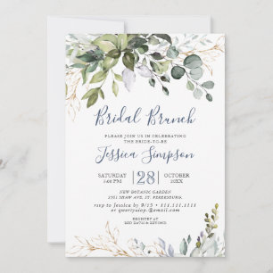 Convites Watercolor Eucalyptus Greenery Bridal Brunch