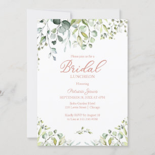Convites Watercolor Eucalyptus Greenery Bridal Luncheon