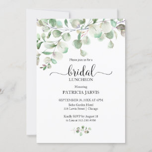 Convites Watercolor Eucalyptus Greenery Bridal Luncheon Inv