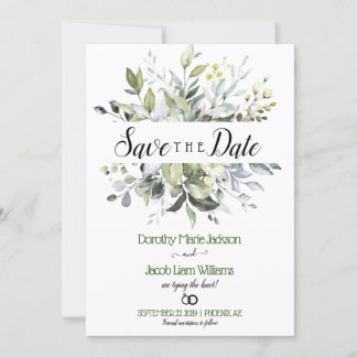 Convites Watercolor Eucalyptus Greenery Salvar a Data