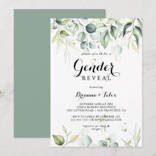 Convites Watercolor Eucalyptus - Partido Revelador do Gêne