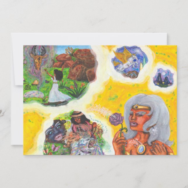 Convites Watercolor Fantasy Goddess Dreams Love Dimension (Frente)