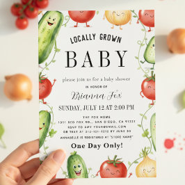 Convites watercolor Farm Fresh Garden Cute Baby Shower