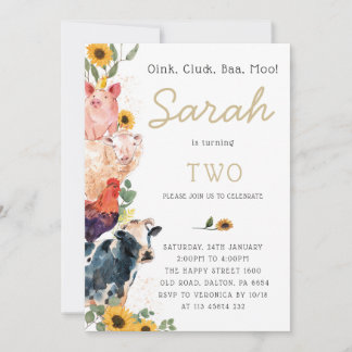 Convites Watercolor Farm Invitation for Birthday Party Barn