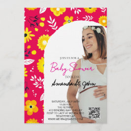 Convites Watercolor Floral Baby Shower Invitation