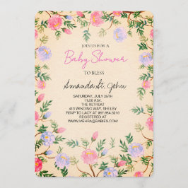 Convites Watercolor Floral Baby Shower Invitation