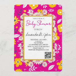 Convites Watercolor Floral Baby Shower Invitation