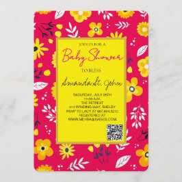 Convites Watercolor Floral Baby Shower Invitation