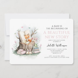 Convites Watercolor Floral - Belo Chá de fraldas da Históri