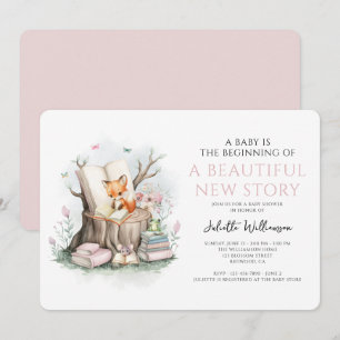 Convites Watercolor Floral - Belo Chá de fraldas da Históri