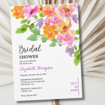 Watercolor Floral Boho Fall Bridal Shower