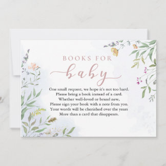 Convites Watercolor Floral Books for Baby Insert